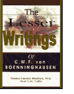 Boenninghausen  C. M. F. - The Lesser Writings of C. M. F. Boenninghausen