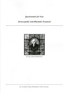 Grätz J-F. - Questionnaire for Your Homoeopathic Anti-Miasmatic Treatment - DIN A4